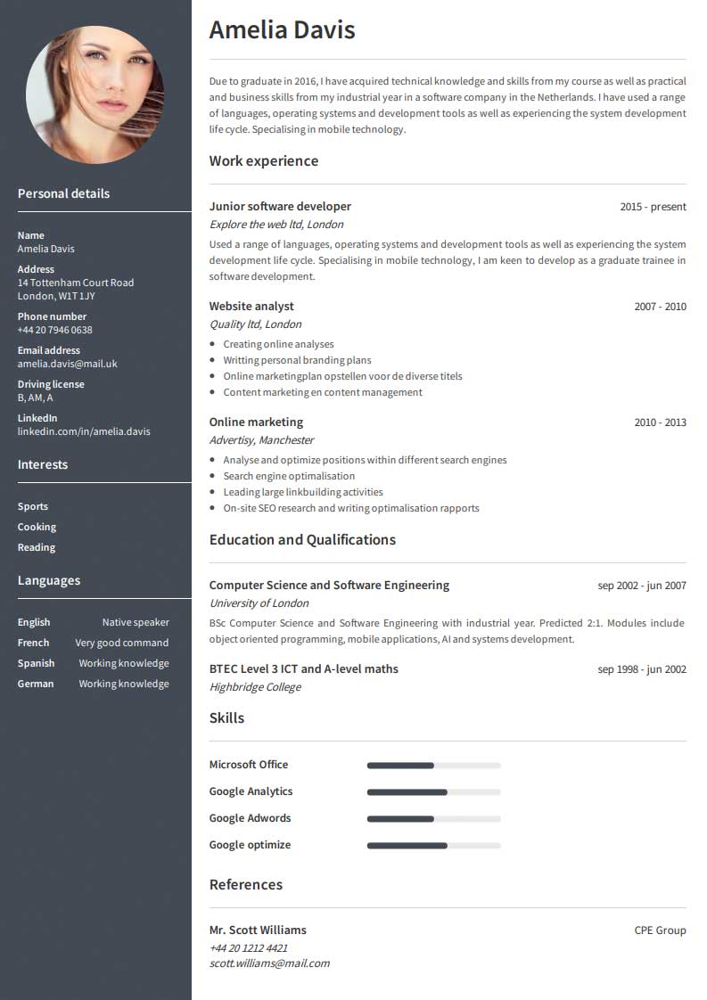Besplatan primjer CV-a Besplatan primjer CV-a