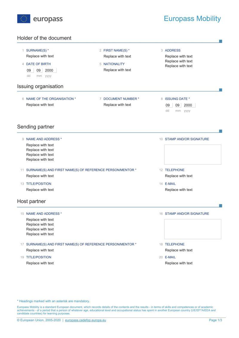 Europass Mobility template EN-version