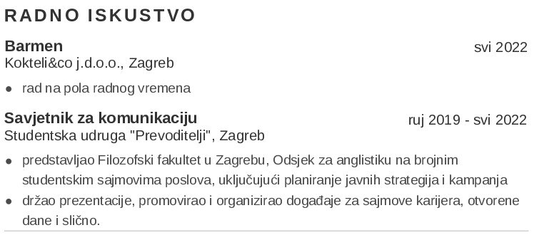 radno iskustvo u životopisu za promjenu karijere radno iskustvo u životopisu za promjenu karijere