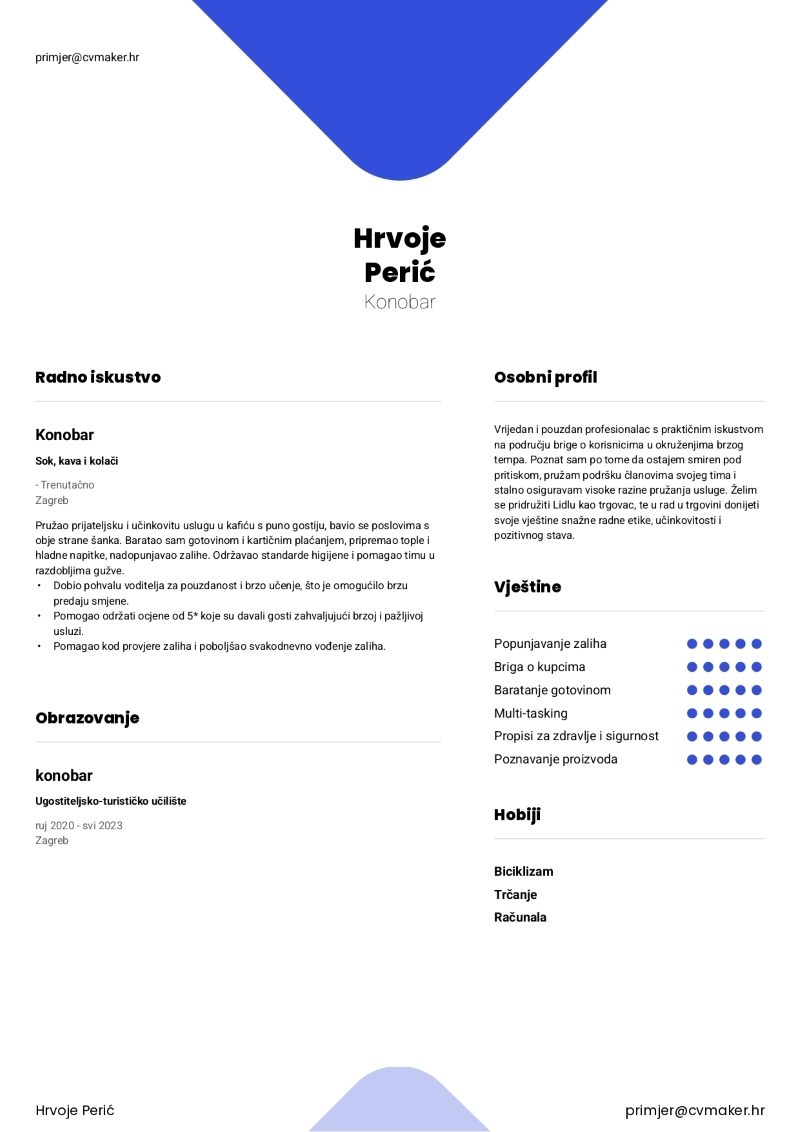 Primjer životopisa za Lidl